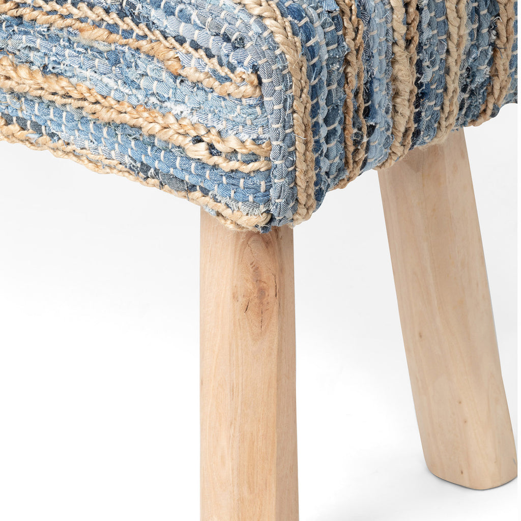 Hemp and Recycled Denim Bench - Bombay Mercantile