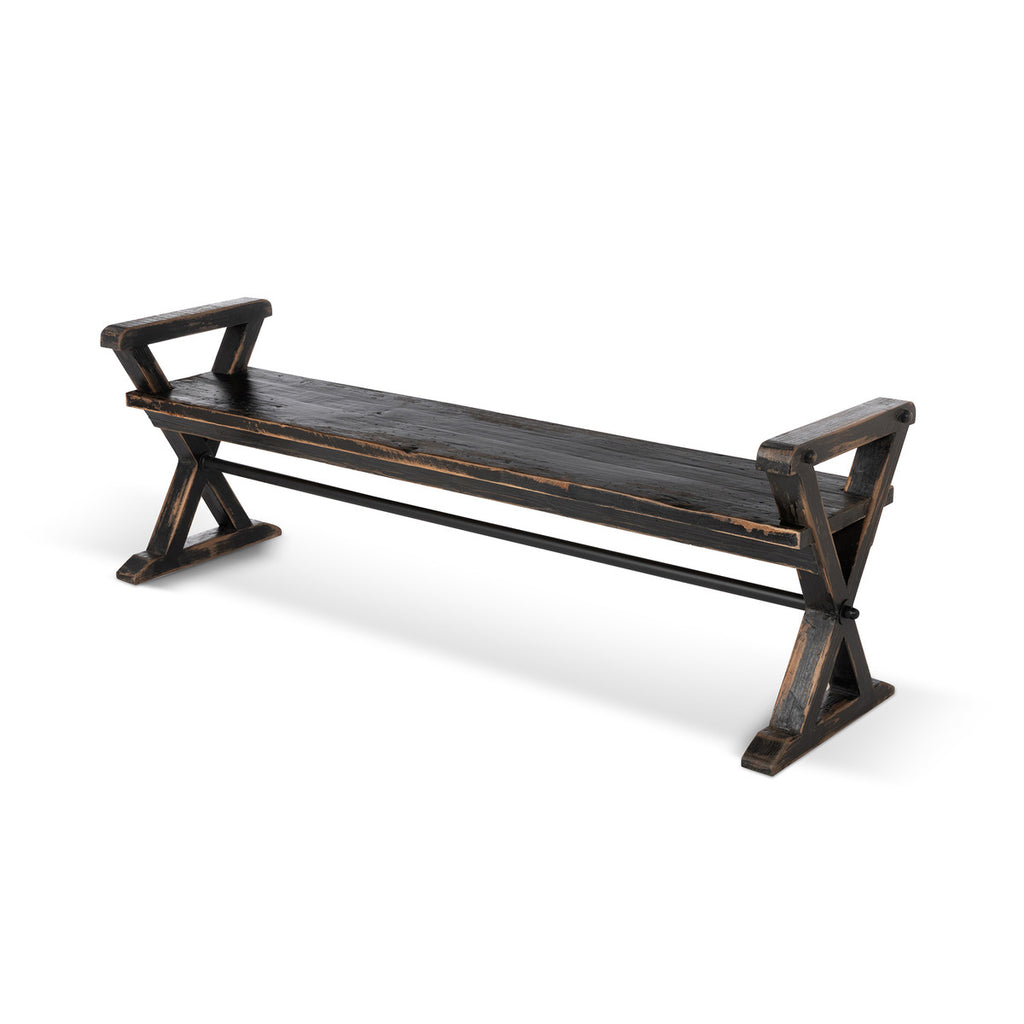 Trestle Wood Bench - Bombay Mercantile