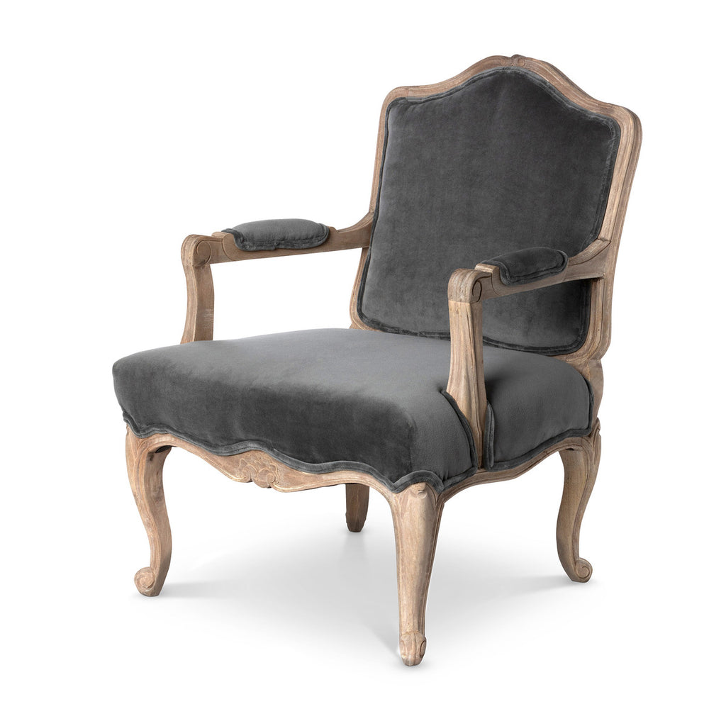 Chloe Velvet Upholstered Arm Chair - Bombay Mercantile