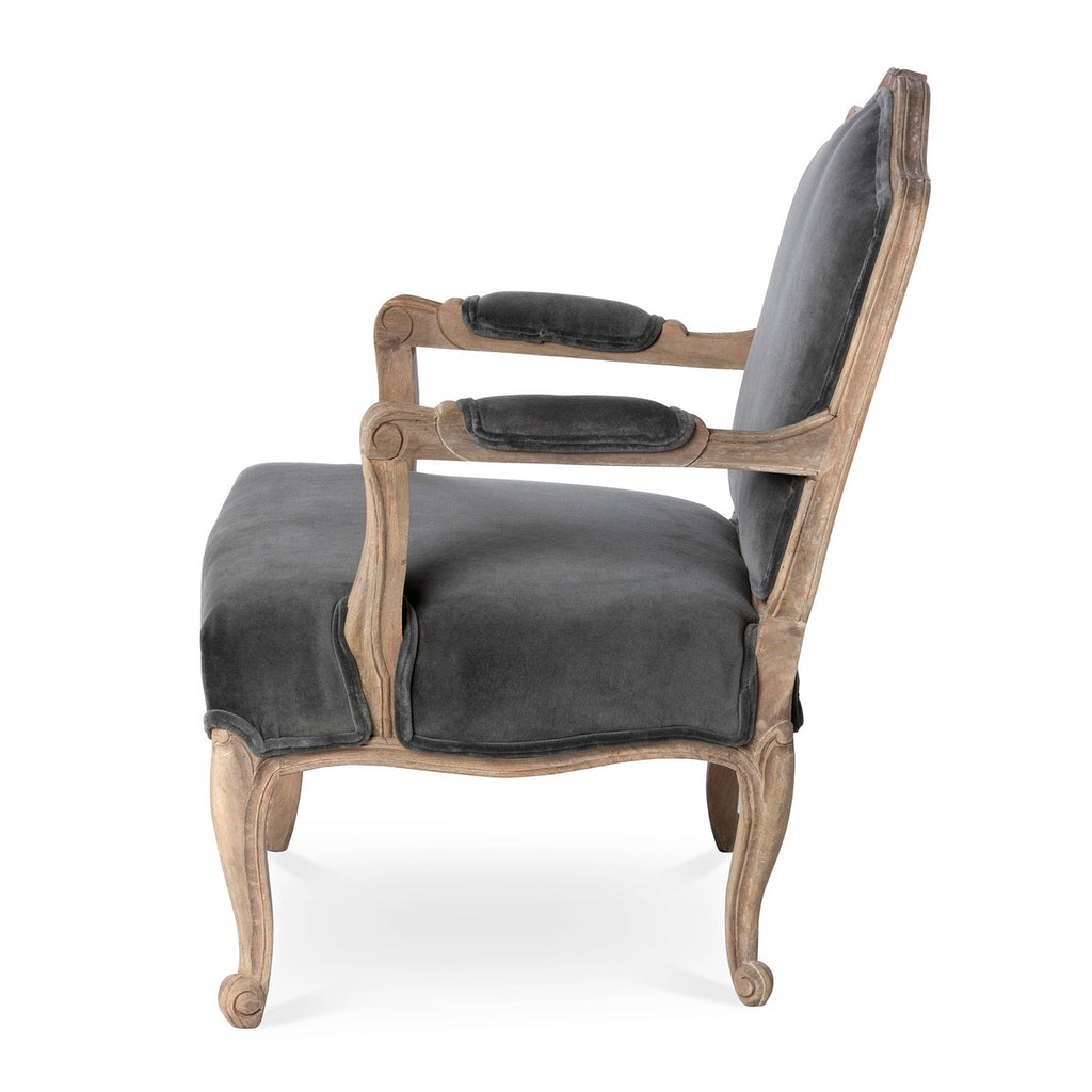 Chloe Velvet Upholstered Arm Chair - Bombay Mercantile