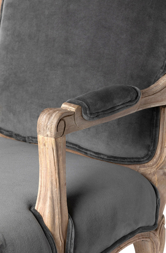 Chloe Velvet Upholstered Arm Chair - Bombay Mercantile