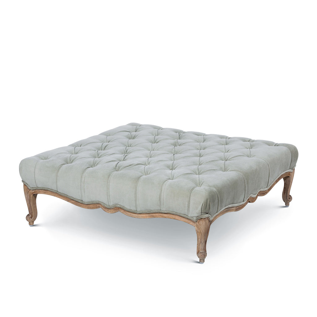 Anais Velvet Upholstered Ottoman - Bombay Mercantile