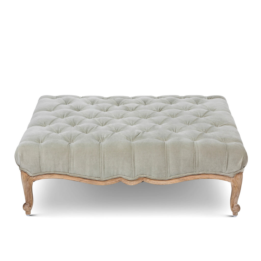 Anais Velvet Upholstered Ottoman - Bombay Mercantile