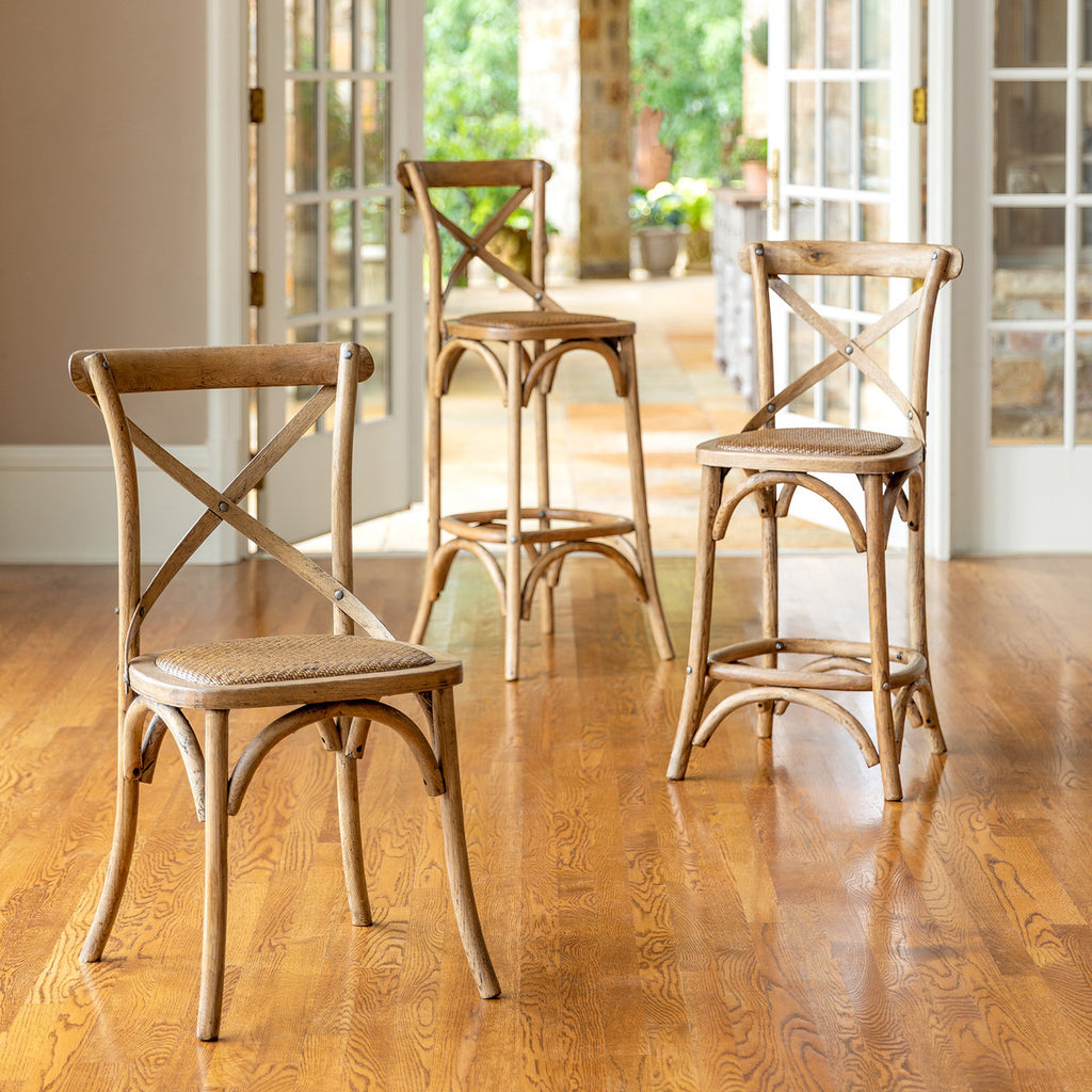 Cross Back Barstool - Bombay Mercantile
