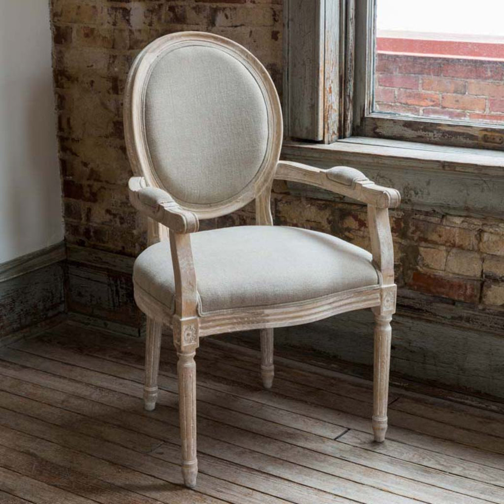 Arm Chair White Wash - The Nifty Decor