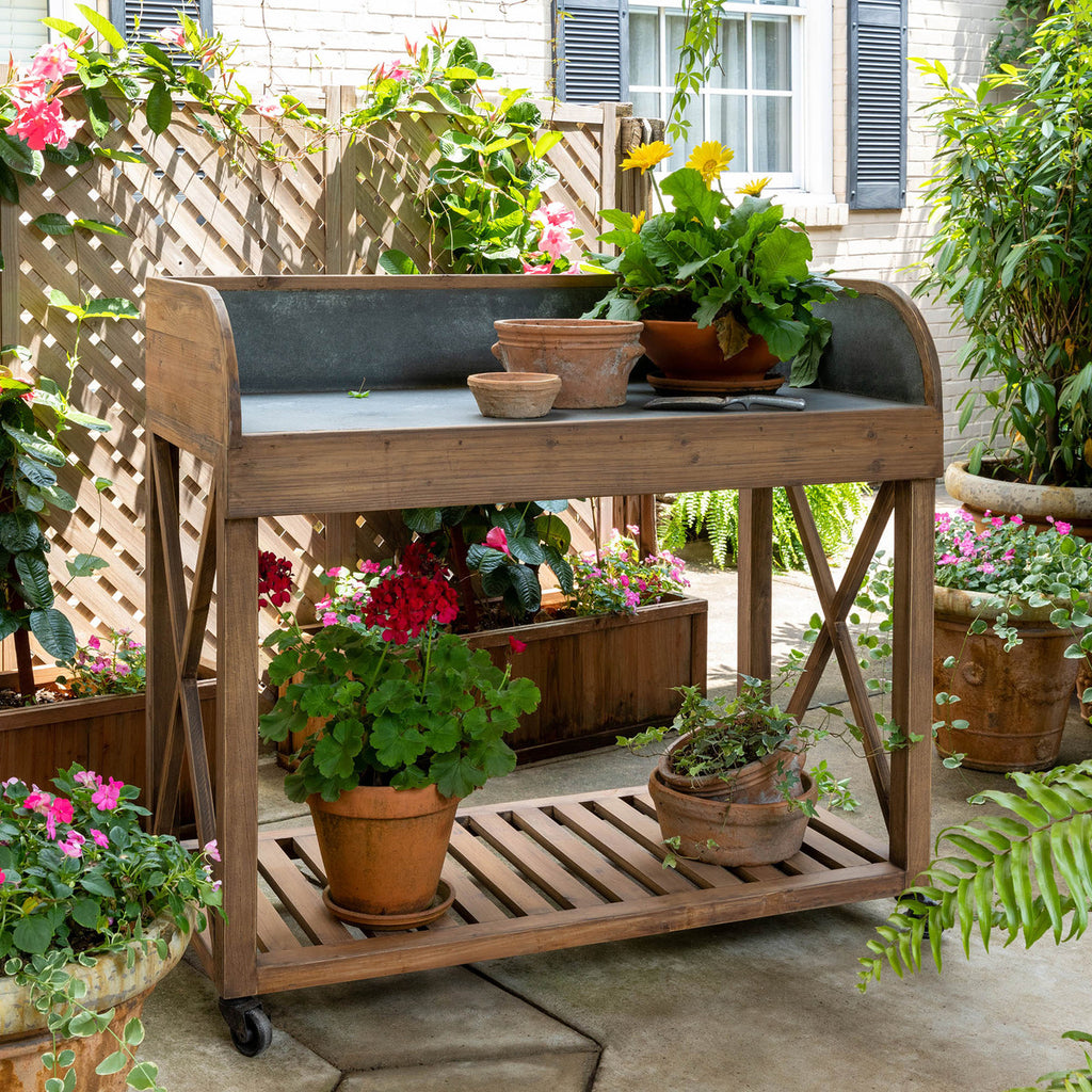 Zinc Top Potting Table - Bombay Mercantile