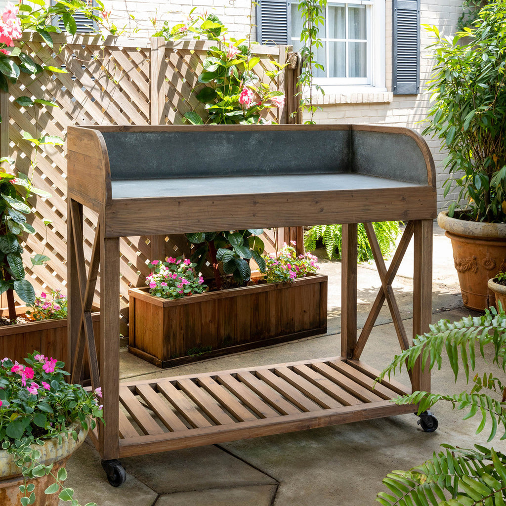 Zinc Top Potting Table - Bombay Mercantile