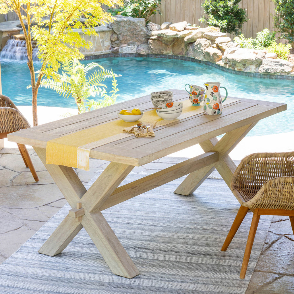 Teak Outdoor Clambake Table - Bombay Mercantile