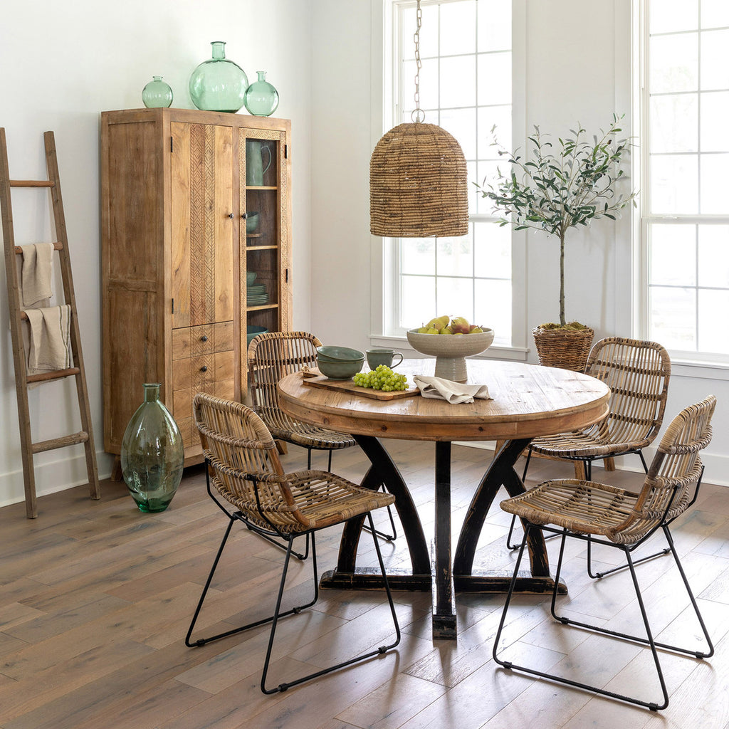 Elba Round Wood Dining Table - Bombay Mercantile
