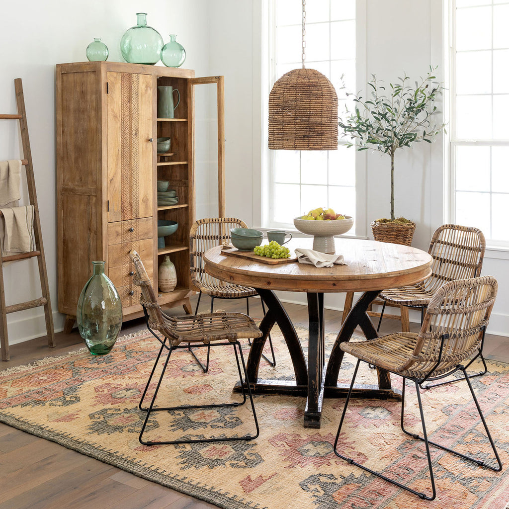 Elba Round Wood Dining Table - Bombay Mercantile