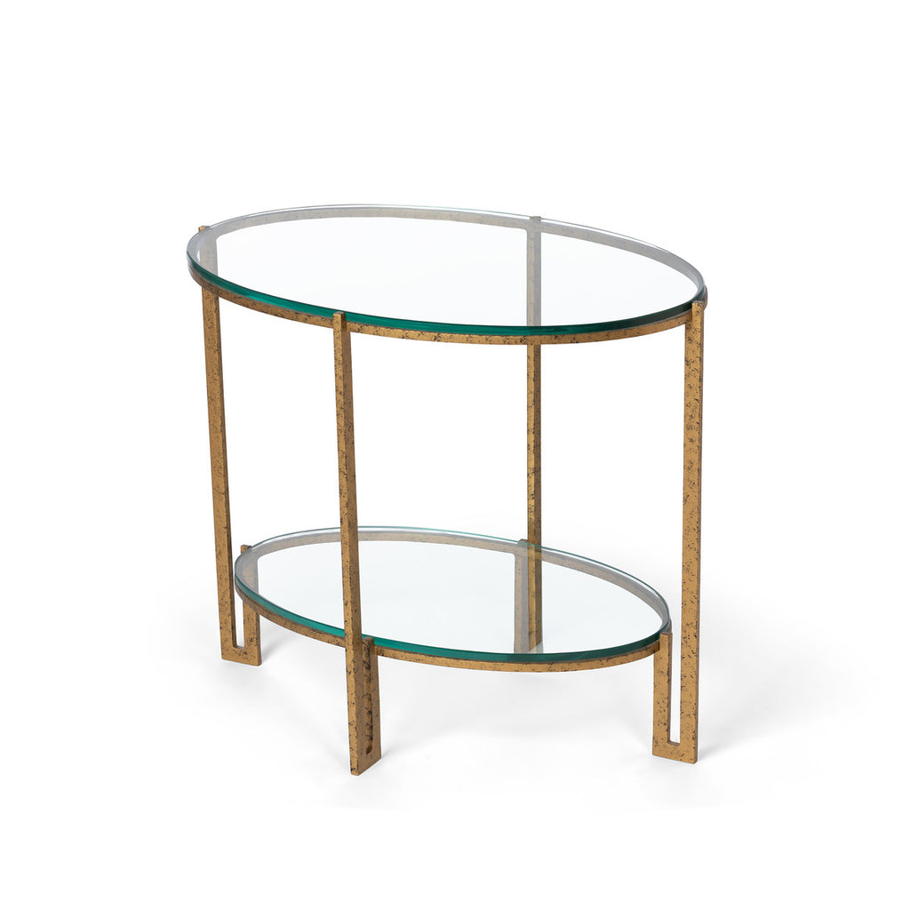 Naomi Iron and Glass Side Table - Bombay Mercantile