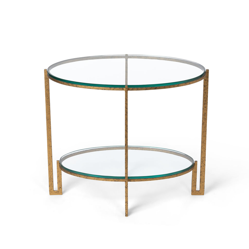 Naomi Iron and Glass Side Table - Bombay Mercantile