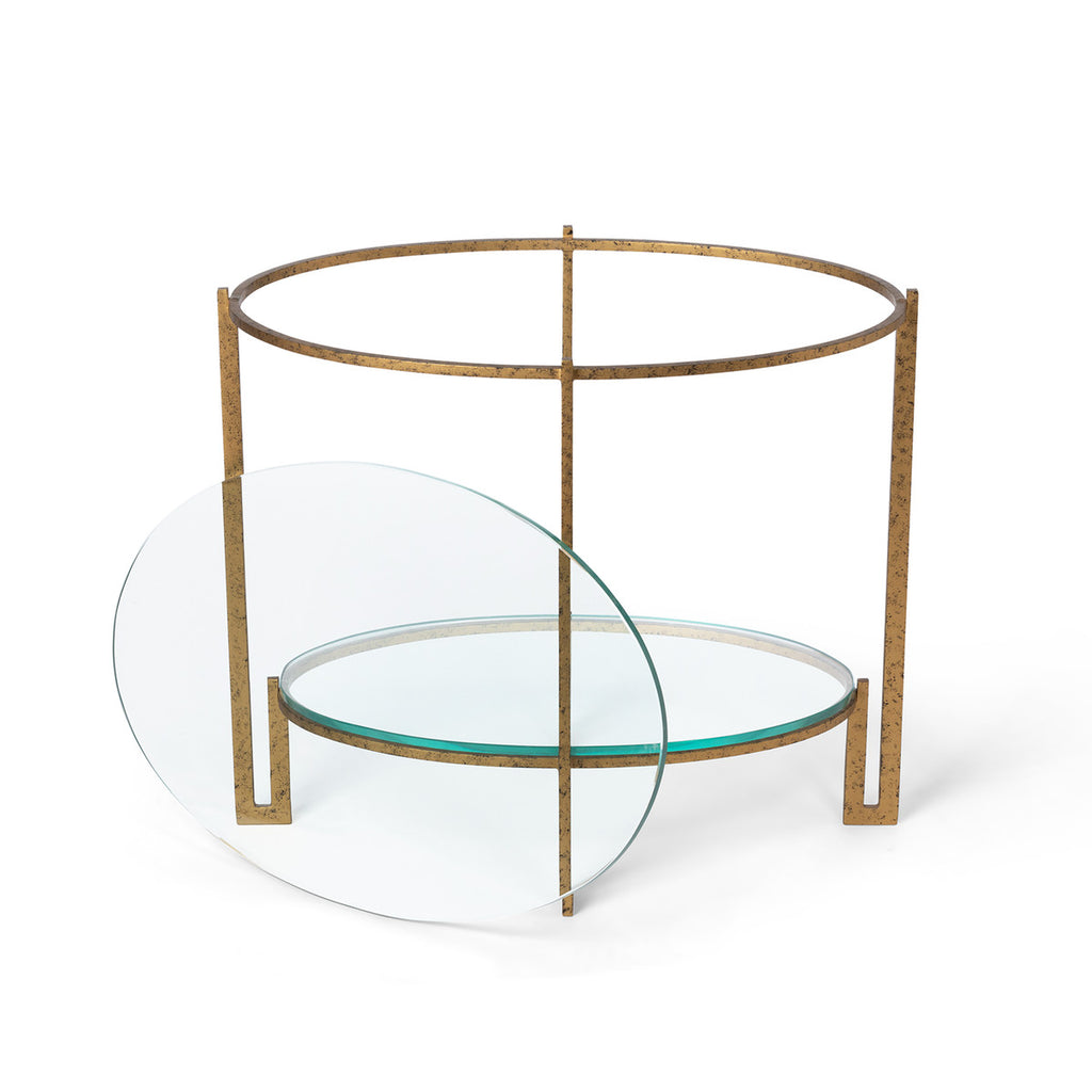 Naomi Iron and Glass Side Table - Bombay Mercantile