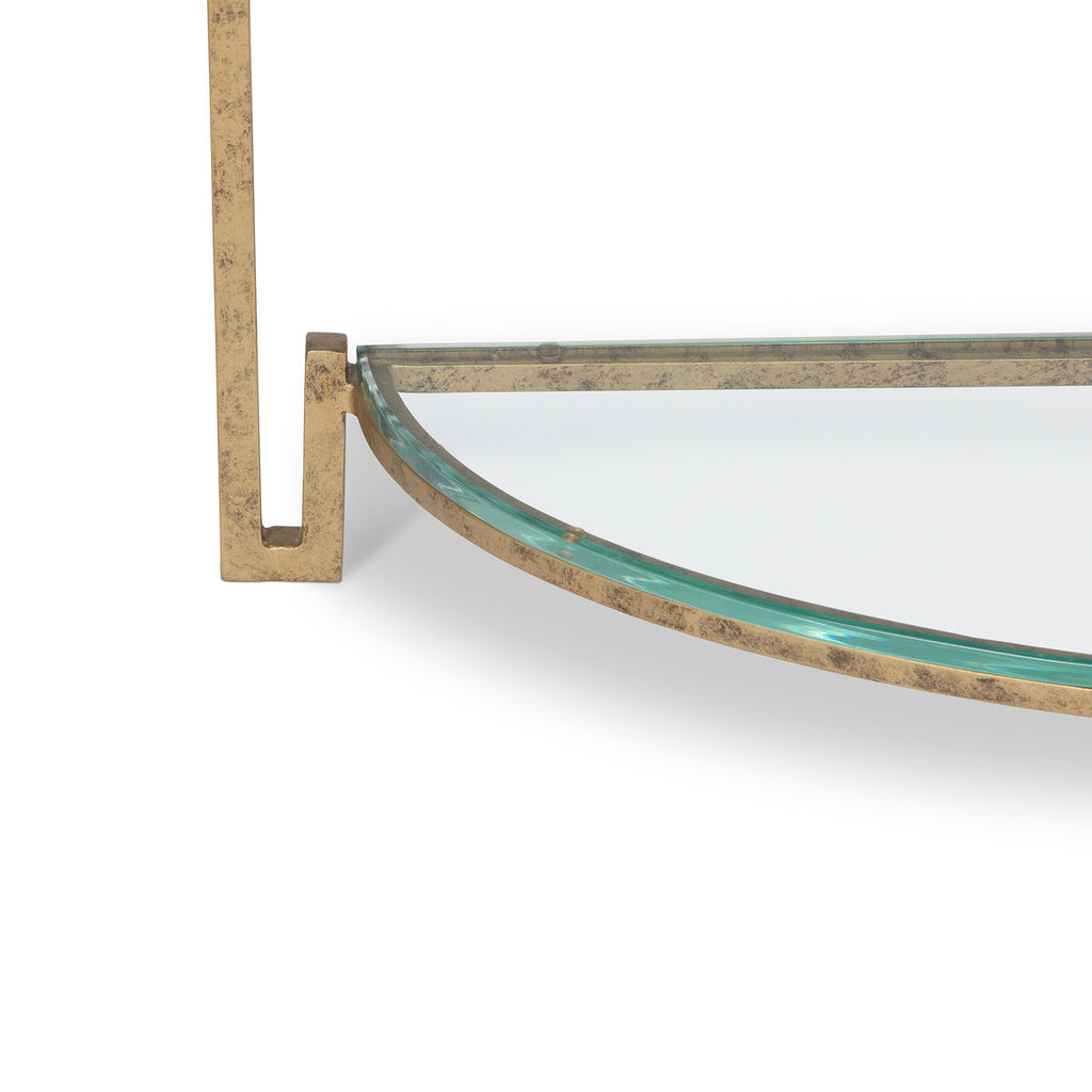 Naomi Iron and Glass Demi Lune Table - Bombay Mercantile