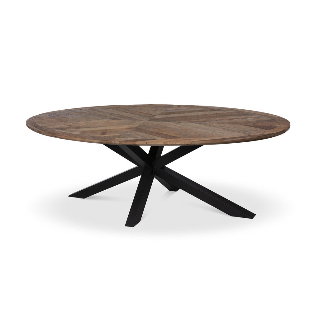 Nolan Crossed Leg Oval Dining Table - Bombay Mercantile