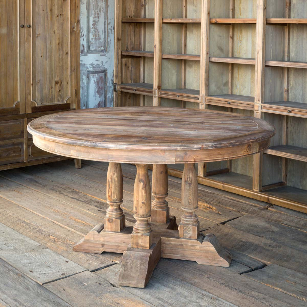 Old Pine Balustrade Table - Bombay Mercantile