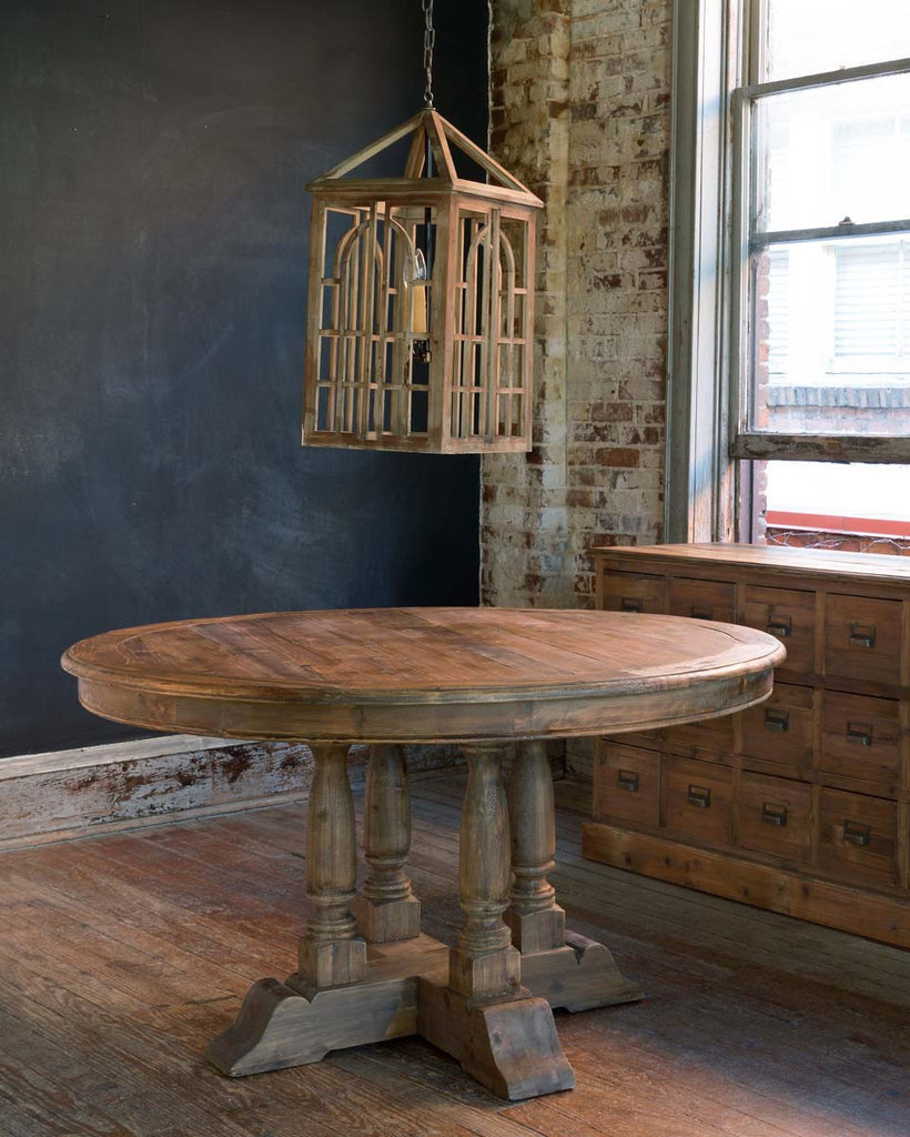 Old Pine Balustrade Table - Bombay Mercantile