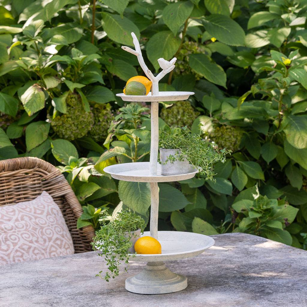 Garden Bird Iron Tiered Plant Stand - Bombay Mercantile