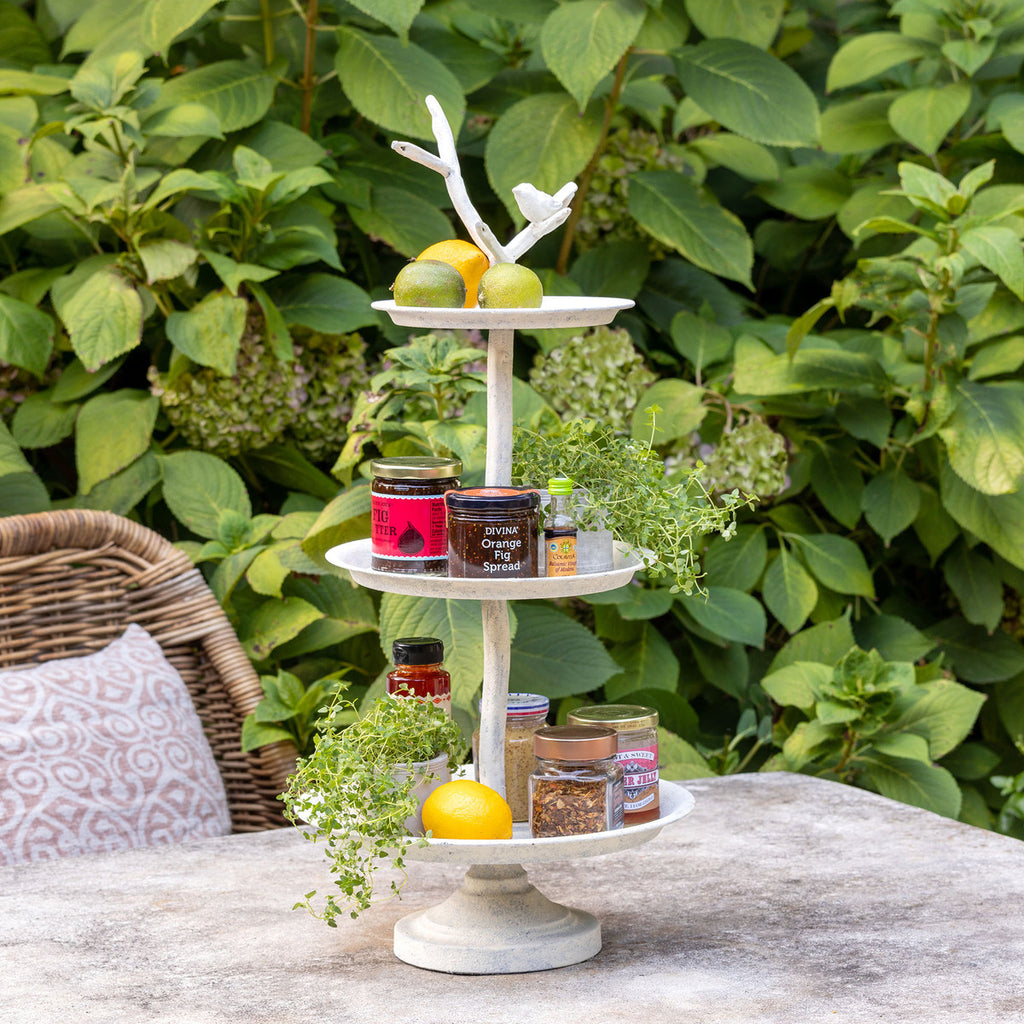 Garden Bird Iron Tiered Plant Stand - Bombay Mercantile