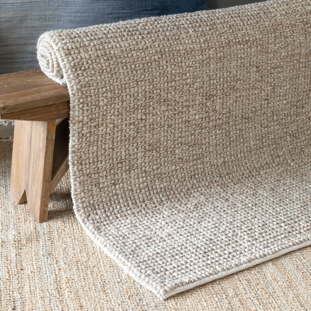 Aspen Hand Woven Natural Felted Wool Rug - Bombay Mercantile