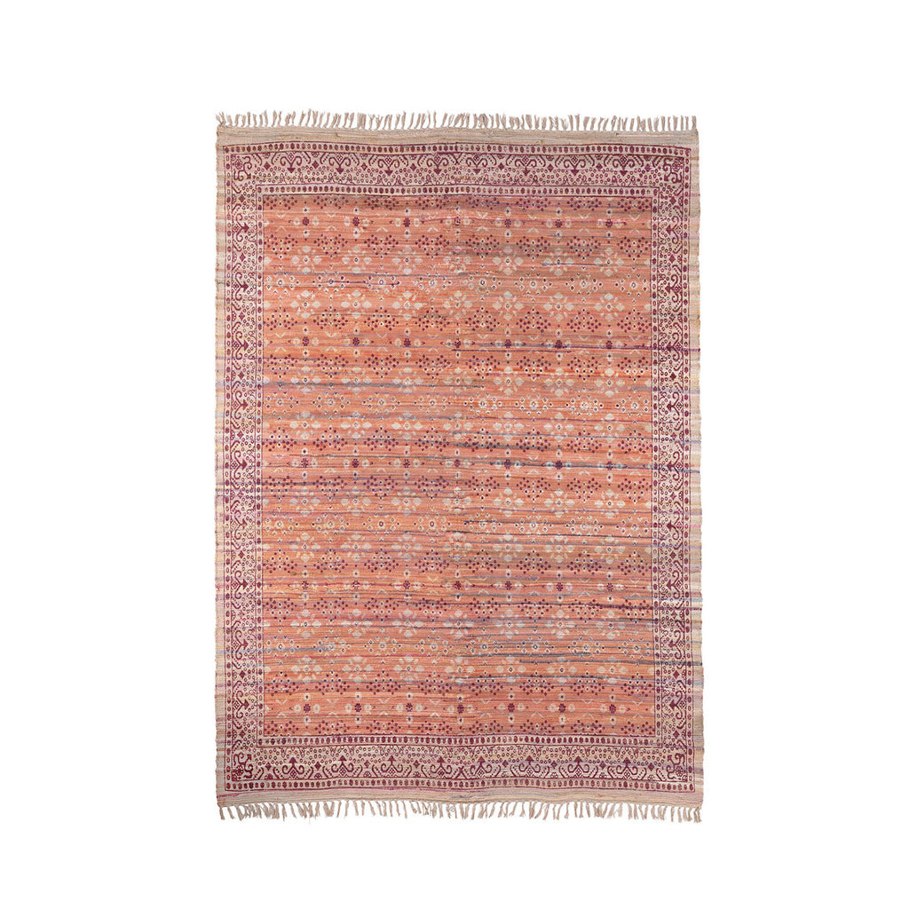 Annabelle Silk Printed Rag Rug, 6' x 9' - Bombay Mercantile