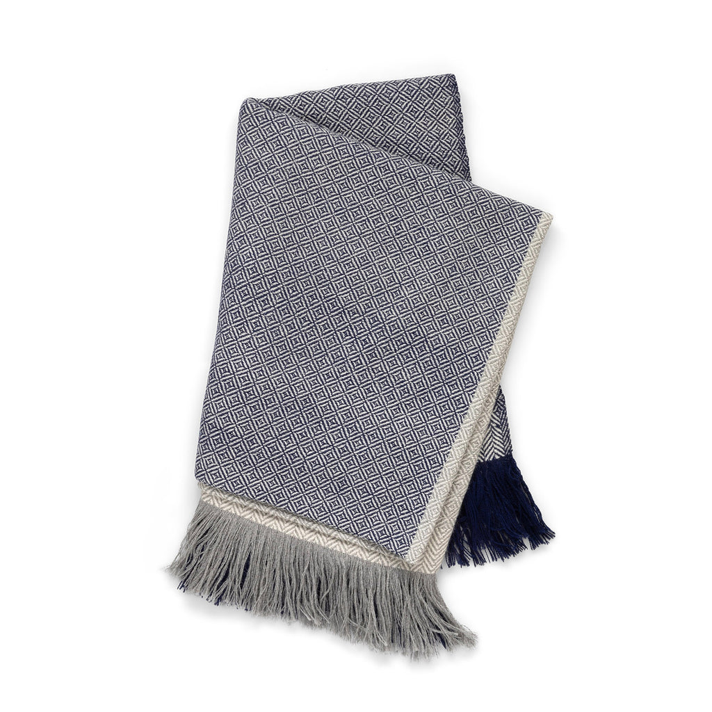 Herringbone Pattern Alpaca Wool Throw - Bombay Mercantile