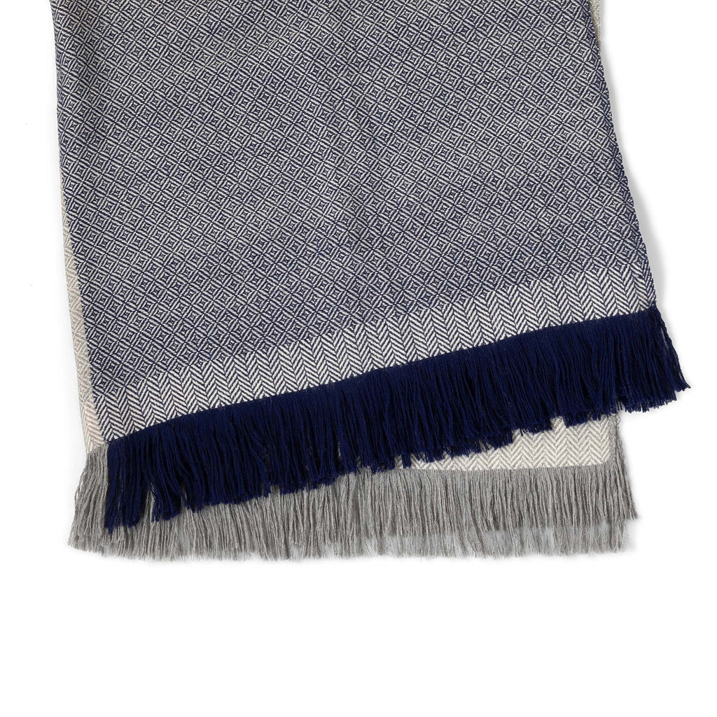 Herringbone Pattern Alpaca Wool Throw - Bombay Mercantile