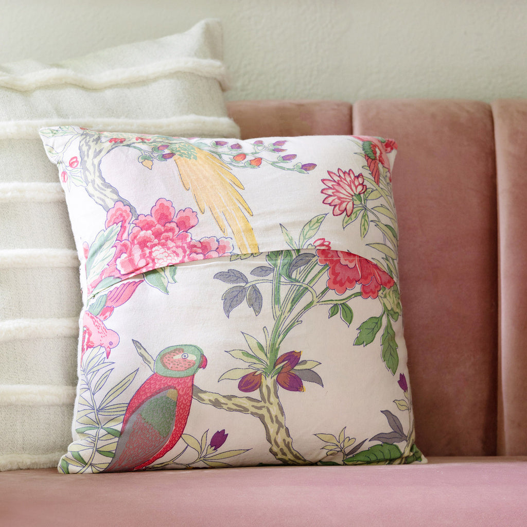 Embroidered Vine Pattern Pillow - Bombay Mercantile