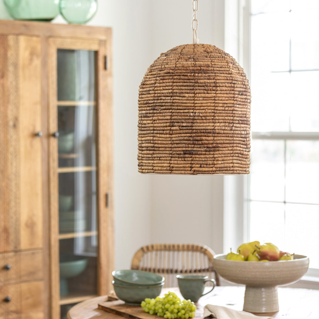 Beehive Seagrass Pendant - Bombay Mercantile