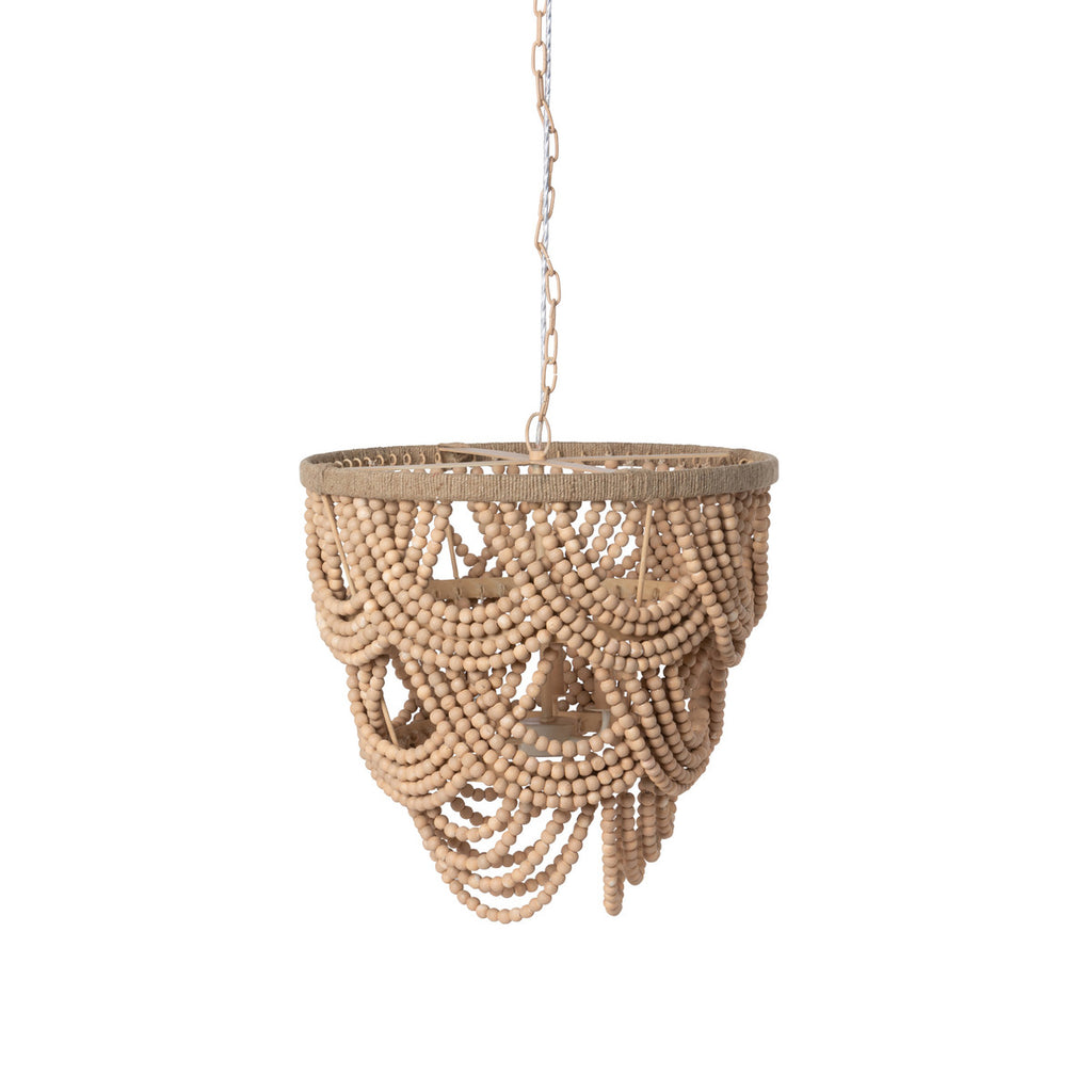 Cadence Wood Beaded Chandelier - Bombay Mercantile