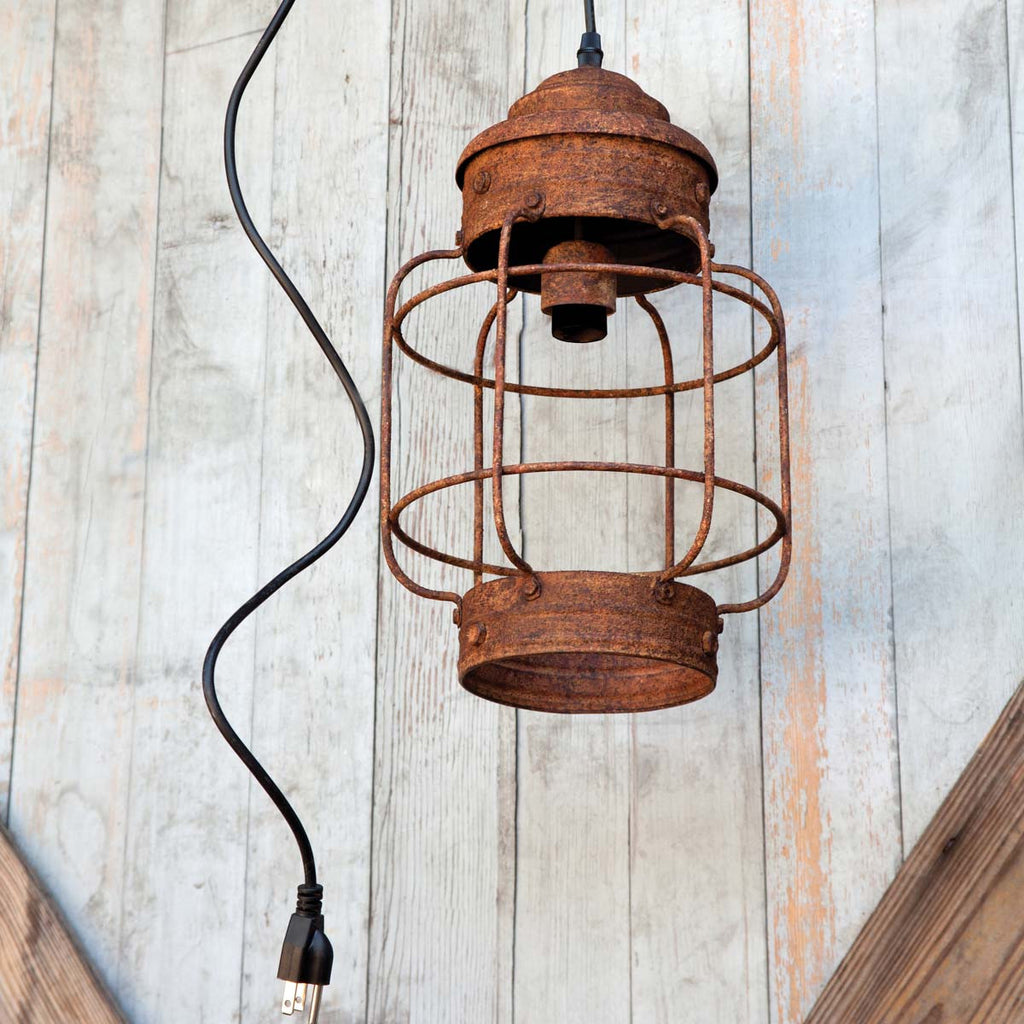 Salvaged Lantern Hanging Light Fixture - Bombay Mercantile