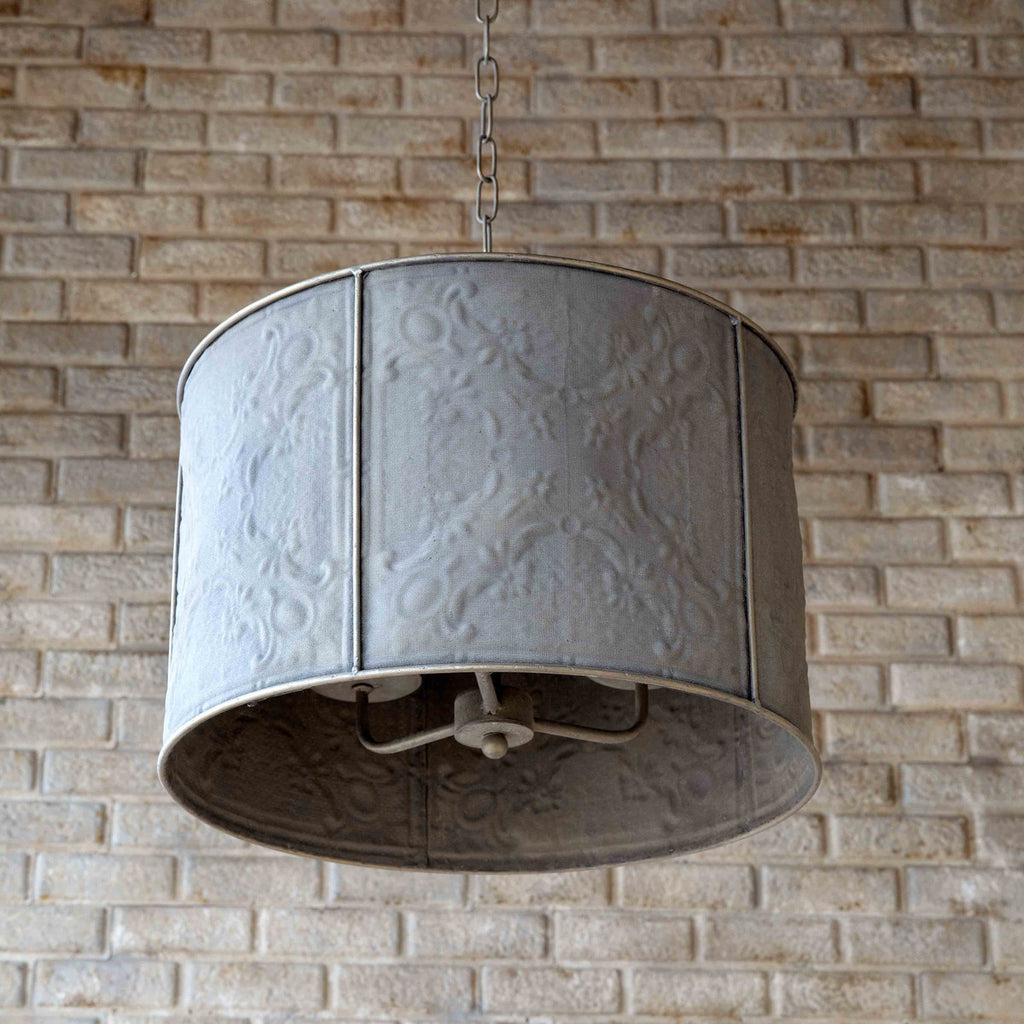 Embossed Window Screen Pendant Light - Bombay Mercantile