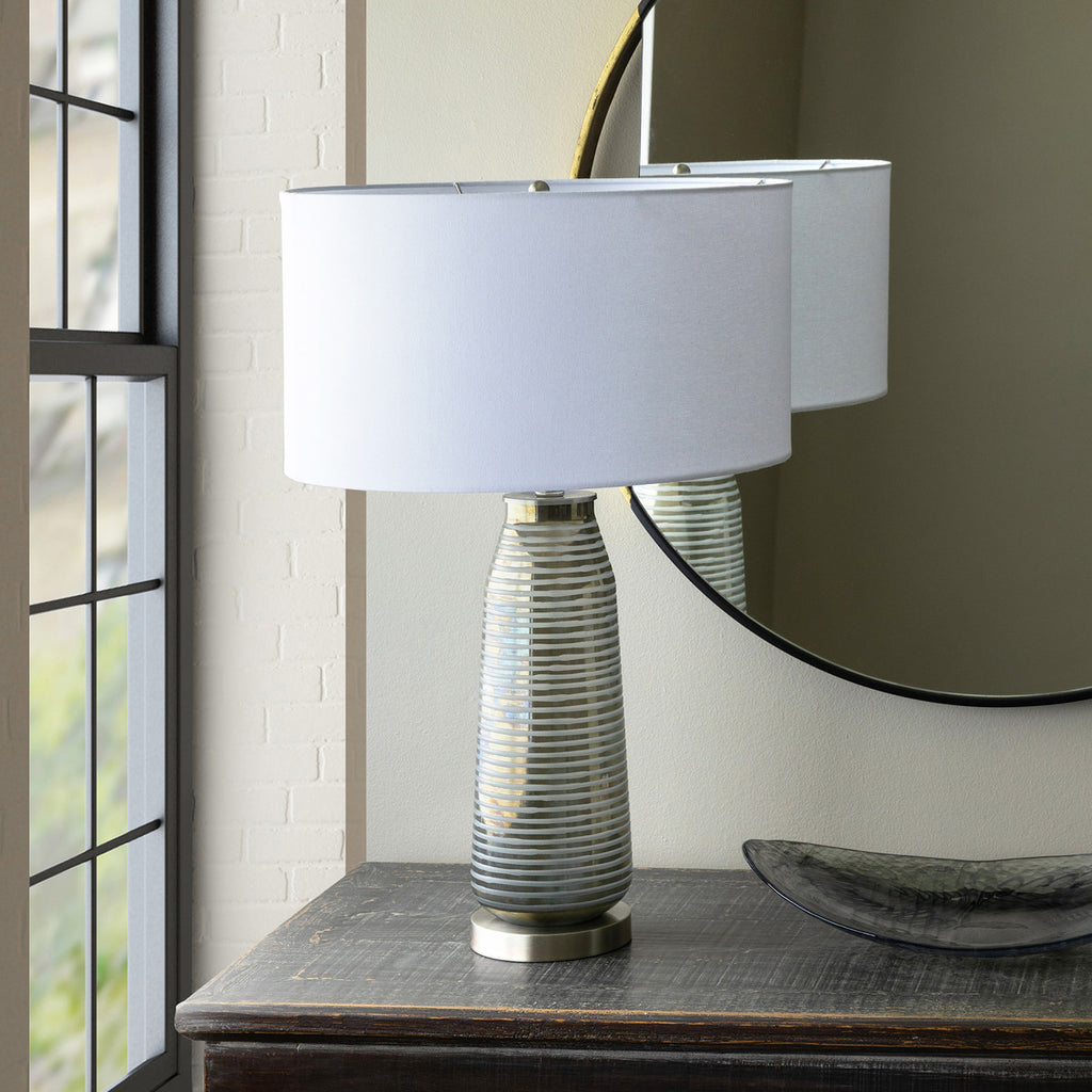 Delany Grinded Glass Lamp - Bombay Mercantile