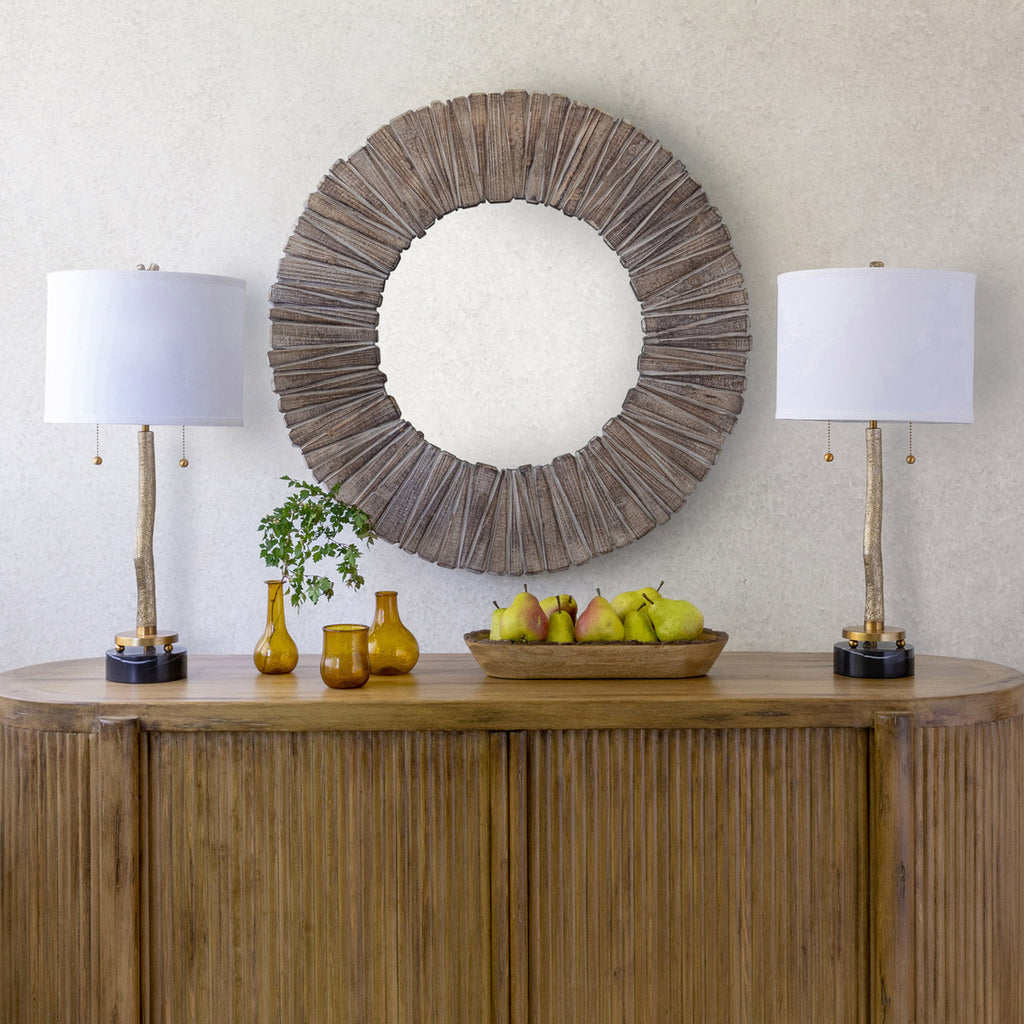 Marble Base Branch Lamp - Bombay Mercantile