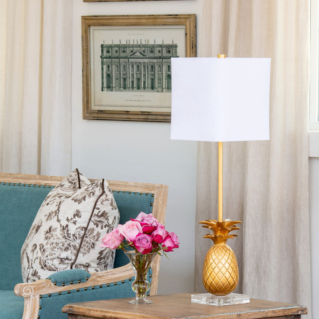 Golden Pineapple Buffet Lamp - Bombay Mercantile