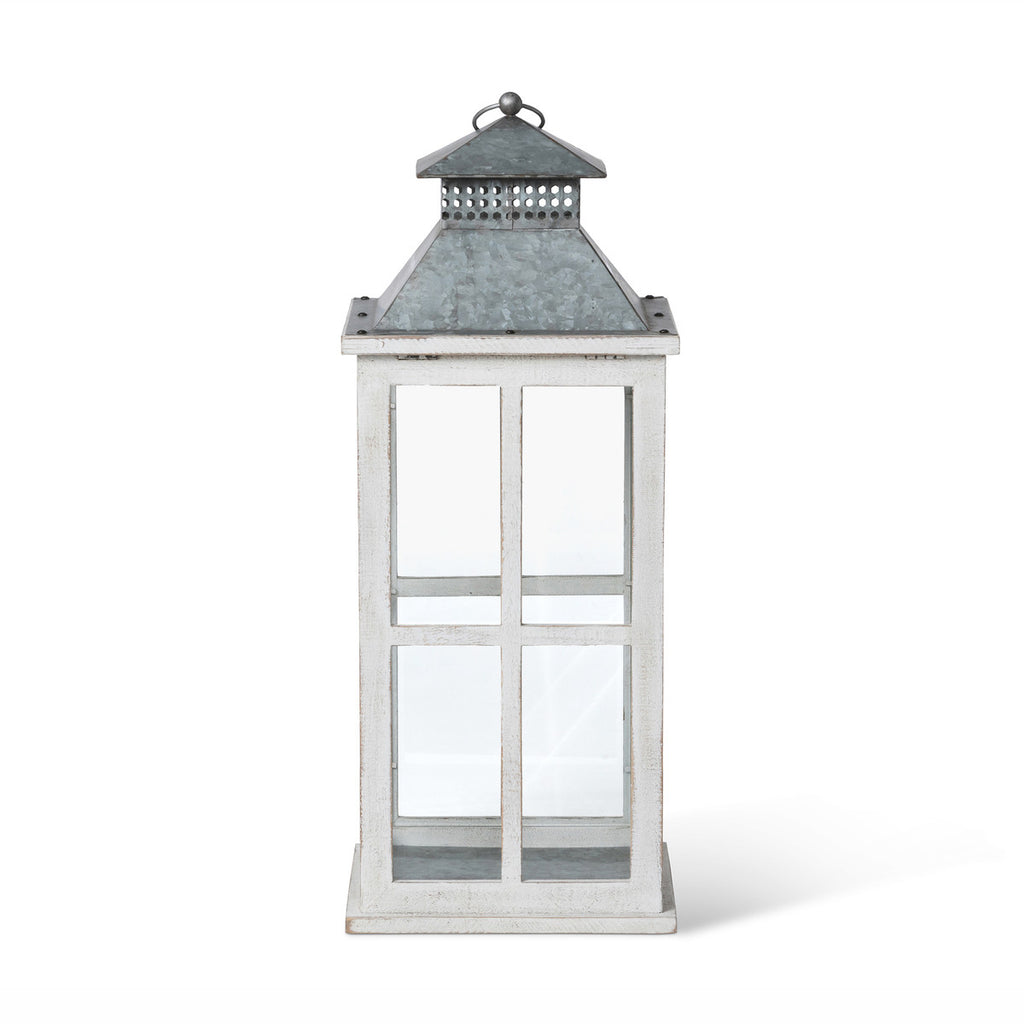 Coastal Whitewash Lantern, Medium - Bombay Mercantile