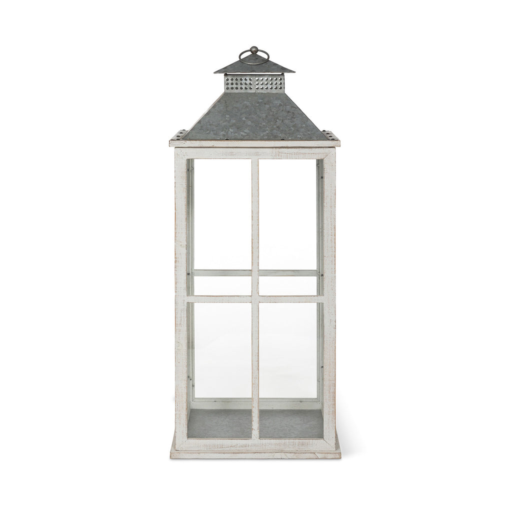 Coastal Whitewash Lantern, Large - Bombay Mercantile