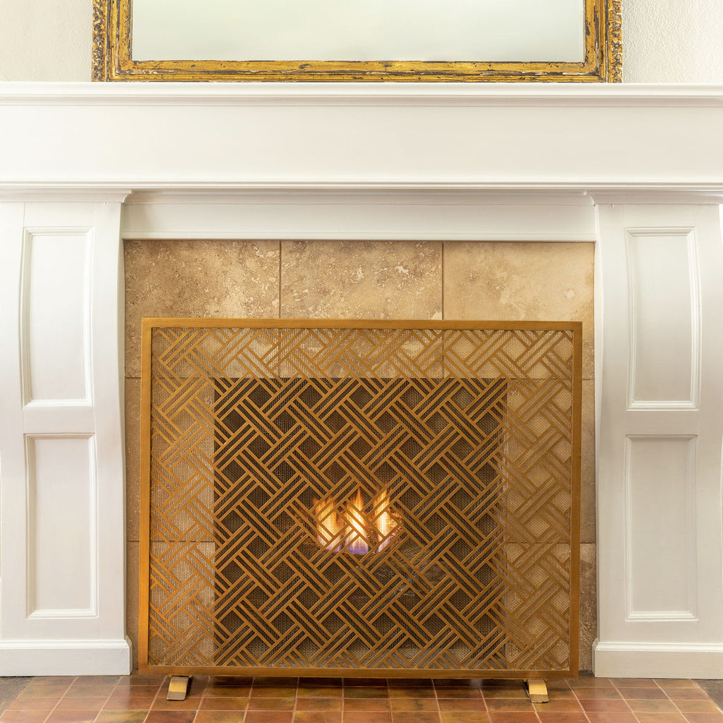 Cross Hatch Fire Screen - Bombay Mercantile