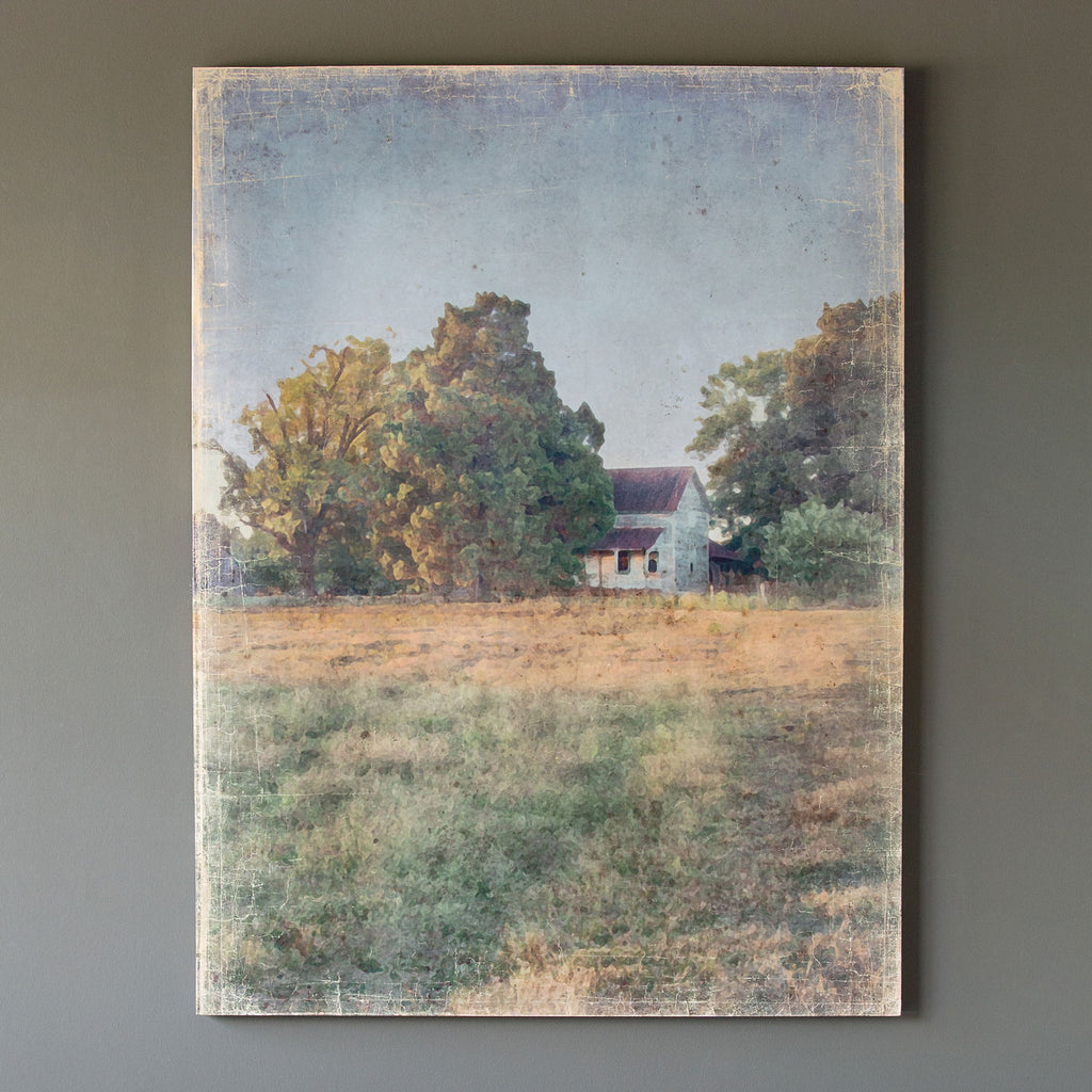 Distressed Watercolor Homestead Print On Canvas - The Nifty Decor