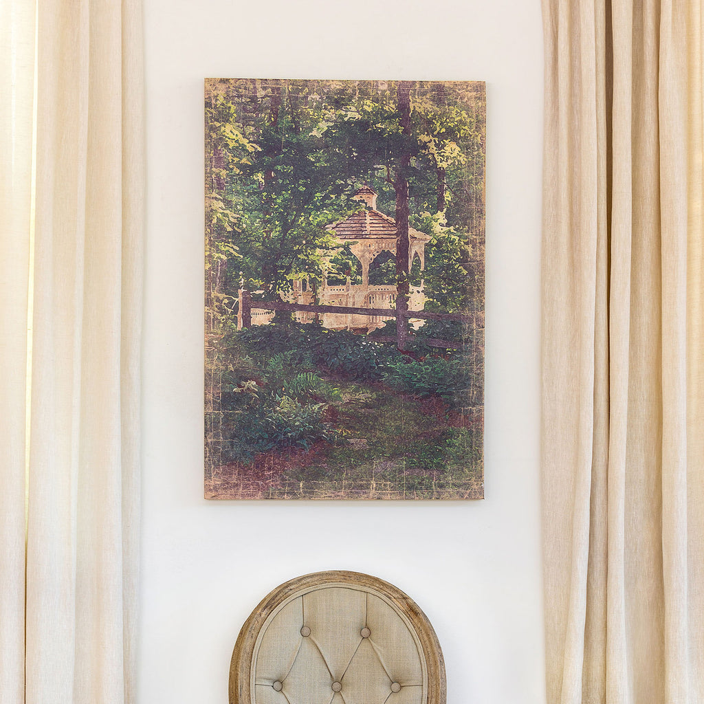 Secret Garden Gazebo Print on Canvas - Bombay Mercantile