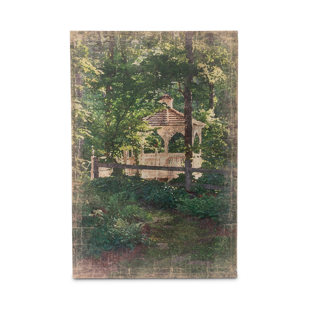 Secret Garden Gazebo Print on Canvas - Bombay Mercantile