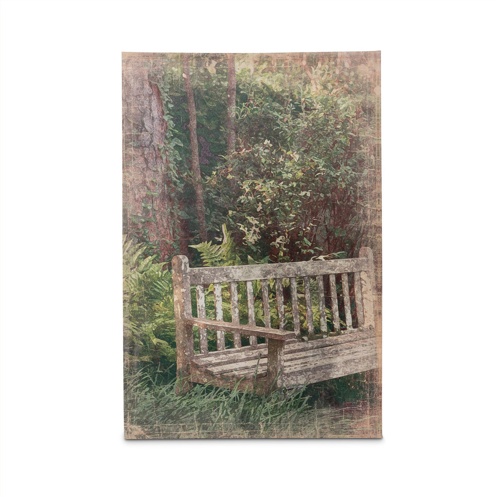 Secret Garden Bench Print on Canvas - Bombay Mercantile