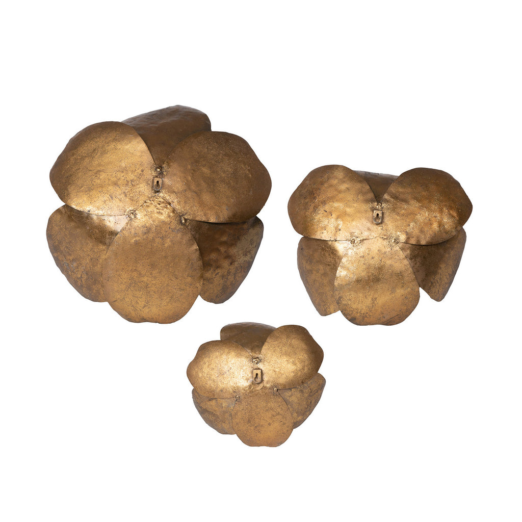 Antique Bronze Magnolia Wall Flowers, Set of 3 - Bombay Mercantile