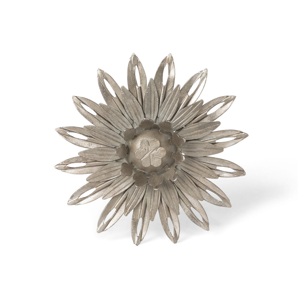 Aged Nickel Wall Sunflower - Bombay Mercantile