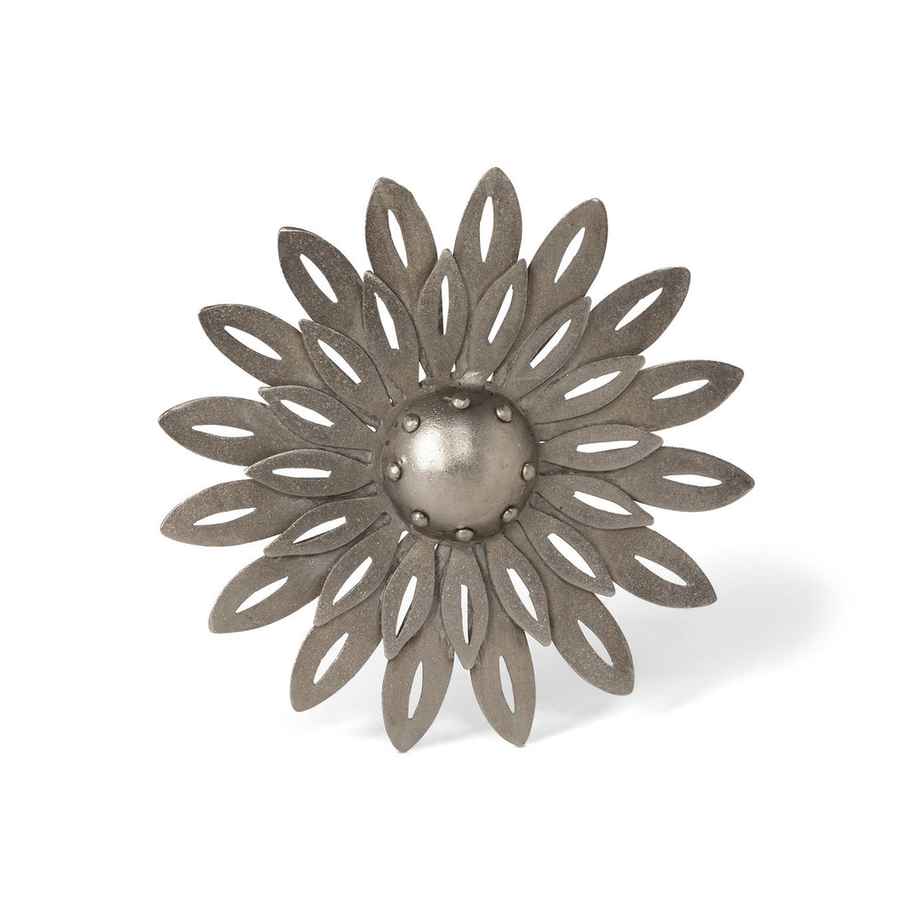 Aged Nickel Wall Dahlia - Bombay Mercantile