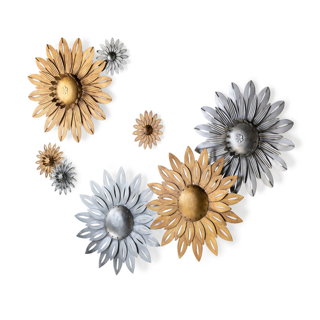 Aged Nickel Wall Dahlia - Bombay Mercantile