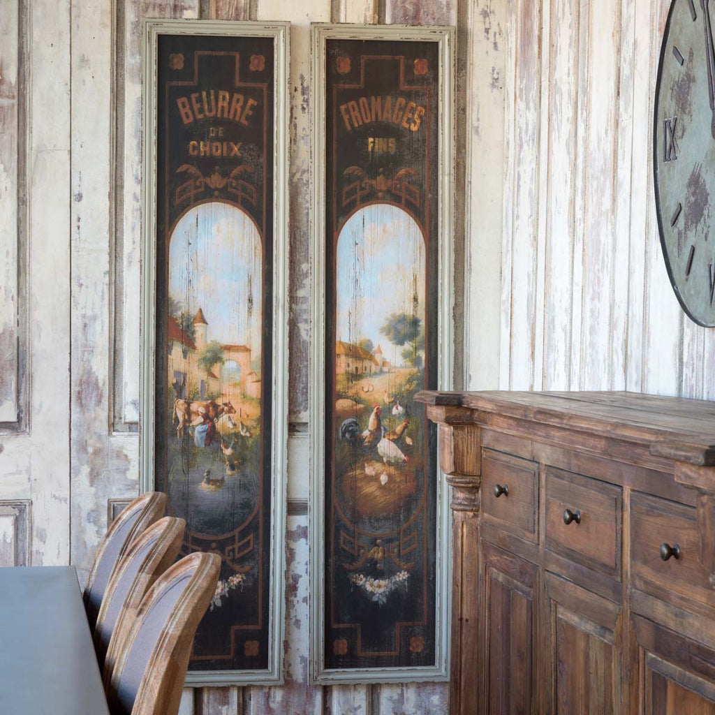 French Butter & Cheese Signs on Wood, Set of 2 - The Nifty Decor