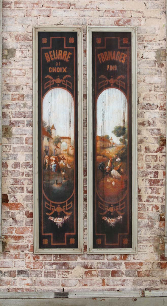 French Butter & Cheese Signs on Wood, Set of 2 - The Nifty Decor