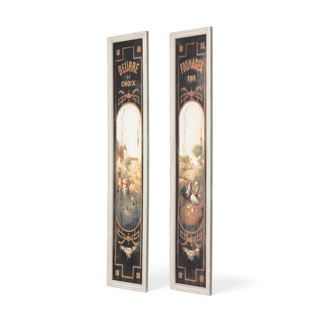 French Butter & Cheese Signs on Wood, Set of 2 - Bombay Mercantile