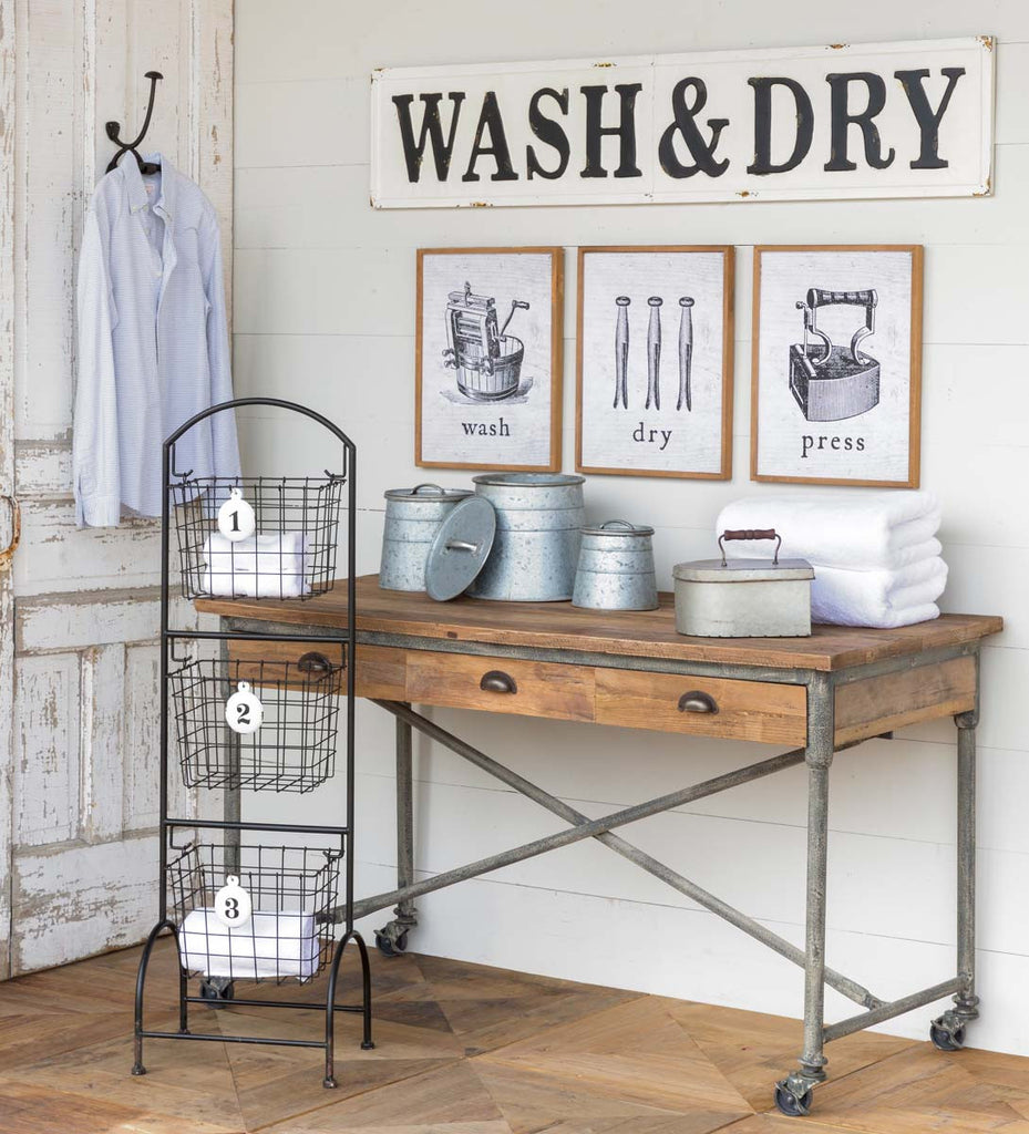 Embossed Metal Wash & Dry Sign - The Nifty Decor